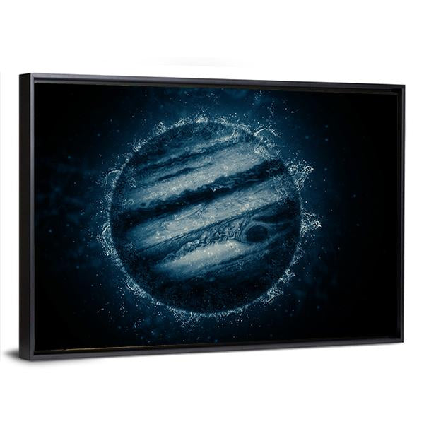 Planet In Water Canvas Wall Art-3 Horizontal-Gallery Wrap-25" x 16"-Tiaracle