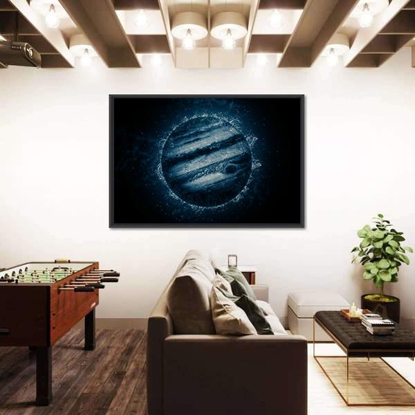 Planet In Water Canvas Wall Art-3 Horizontal-Gallery Wrap-25" x 16"-Tiaracle
