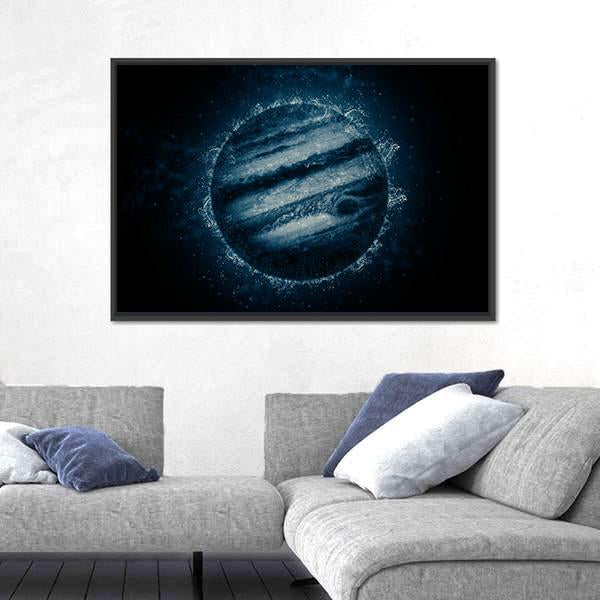 Planet In Water Canvas Wall Art-3 Horizontal-Gallery Wrap-25" x 16"-Tiaracle