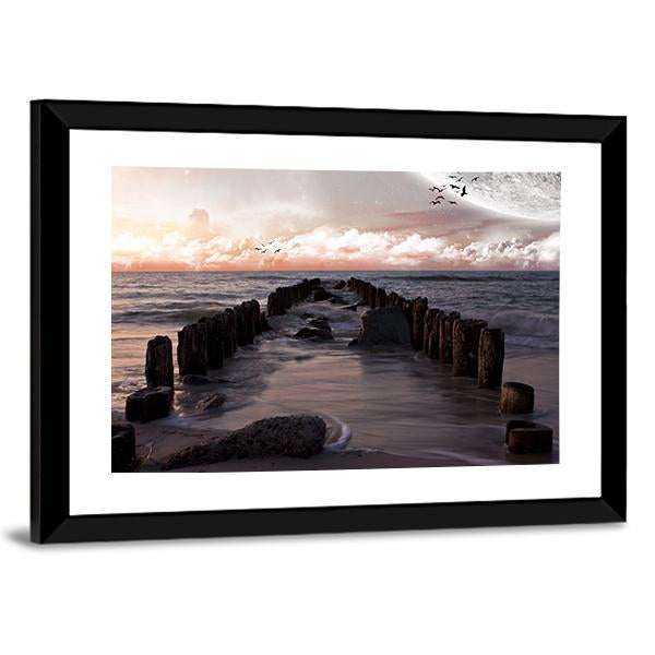 Planet Landscape Canvas Wall Art-3 Horizontal-Gallery Wrap-25" x 16"-Tiaracle
