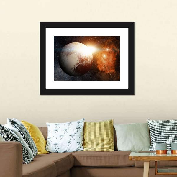 Planet Pluto Canvas Wall Art-1 Piece-Framed Print-20" x 16"-Tiaracle