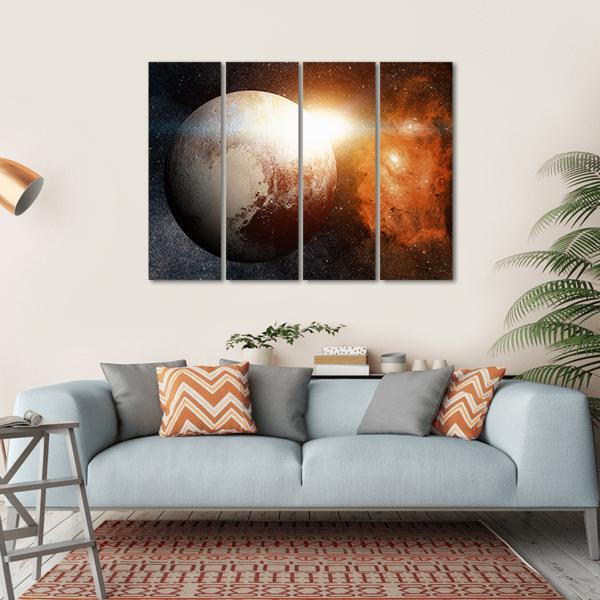 Planet Pluto Canvas Wall Art-4 Horizontal-Gallery Wrap-34" x 24"-Tiaracle