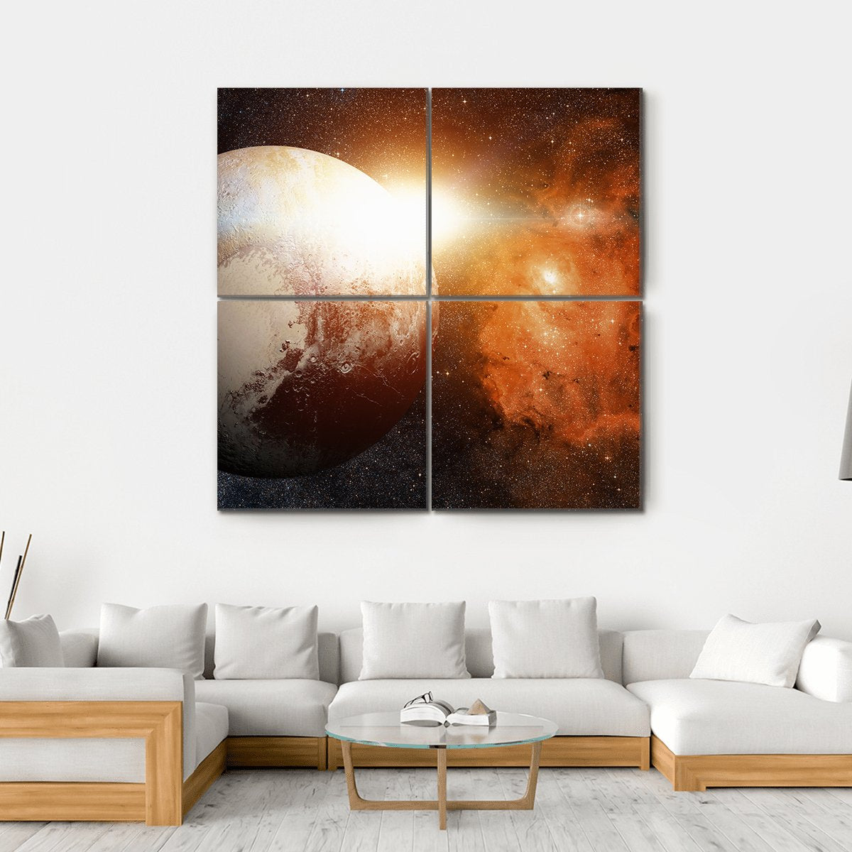 Planet Pluto Canvas Wall Art-4 Square-Gallery Wrap-17" x 17"-Tiaracle