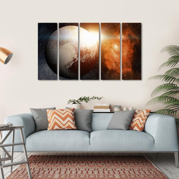 Planet Pluto Canvas Wall Art-5 Horizontal-Gallery Wrap-22" x 12"-Tiaracle