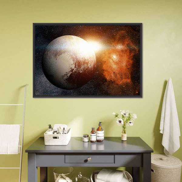 Planet Pluto Canvas Wall Art-5 Horizontal-Gallery Wrap-22" x 12"-Tiaracle