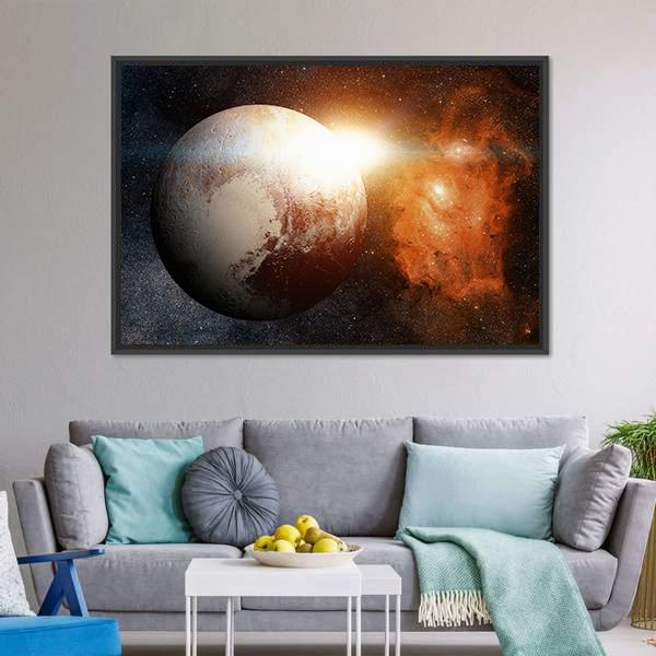Planet Pluto Canvas Wall Art-5 Horizontal-Gallery Wrap-22" x 12"-Tiaracle