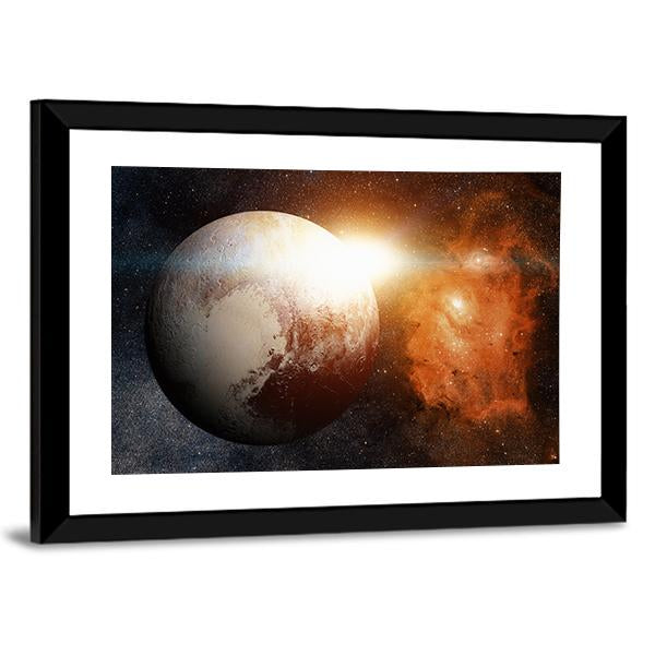 Planet Pluto Canvas Wall Art-5 Horizontal-Gallery Wrap-22" x 12"-Tiaracle