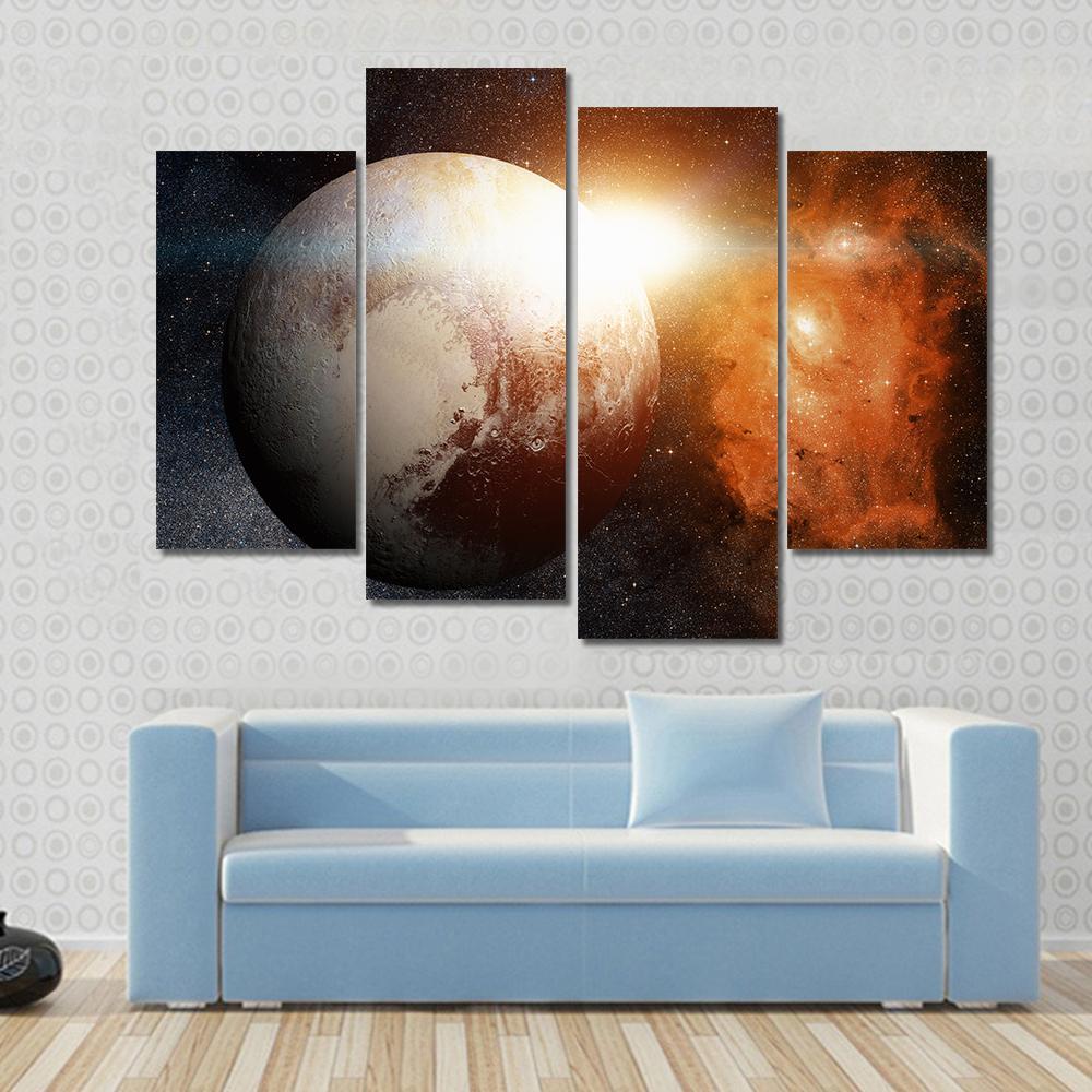 Planet Pluto Canvas Wall Art-4 Pop-Gallery Wrap-50" x 32"-Tiaracle
