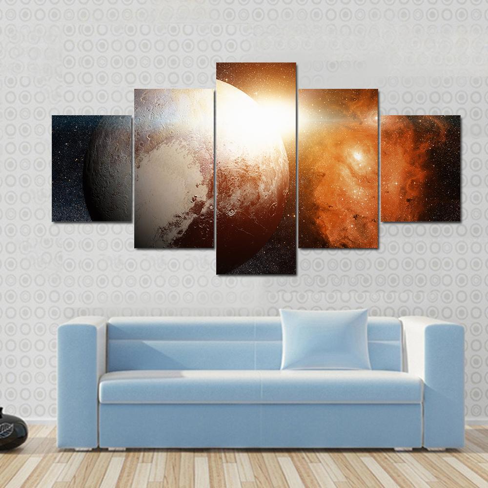 Planet Pluto Canvas Wall Art-4 Pop-Gallery Wrap-50" x 32"-Tiaracle