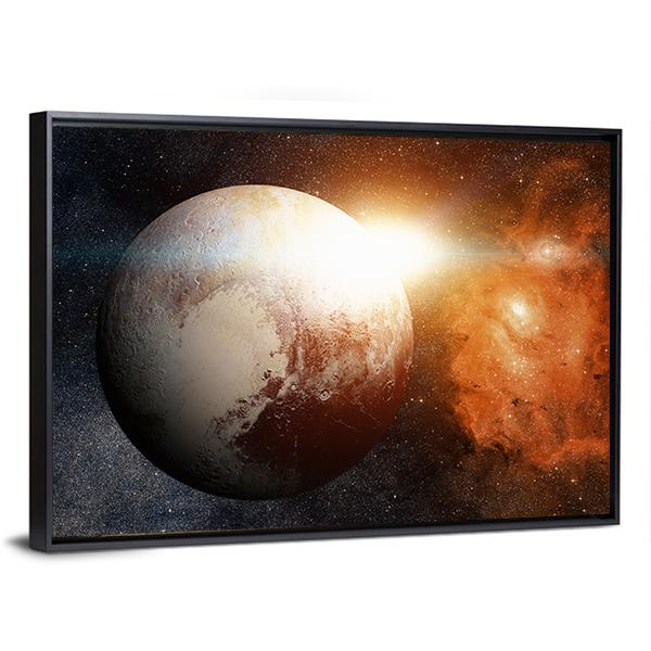 Planet Pluto Canvas Wall Art-3 Horizontal-Gallery Wrap-25" x 16"-Tiaracle