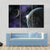 Planet With Moon And Star In Deep Space Canvas Wall Art-3 Horizontal-Gallery Wrap-37" x 24"-Tiaracle