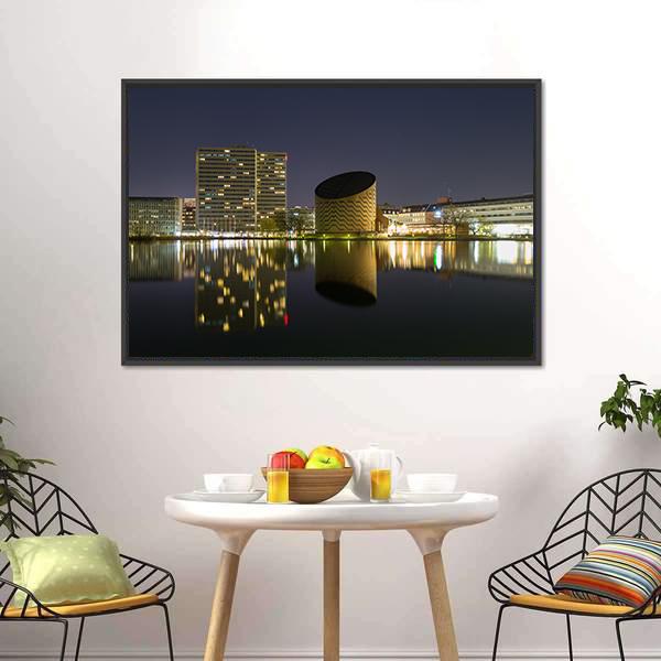 Planetarium In Copenhagen Canvas Wall Art-1 Piece-Floating Frame-24" x 16"-Tiaracle