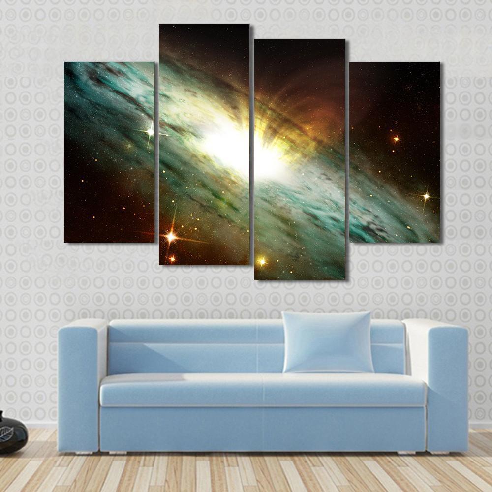 Planetary Nebula In Deep Space Canvas Wall Art-4 Pop-Gallery Wrap-50&quot; x 32&quot;-Tiaracle