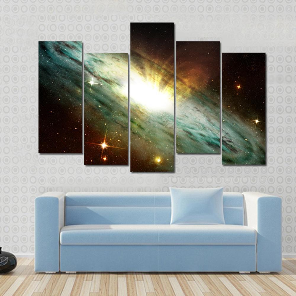Planetary Nebula In Deep Space Canvas Wall Art-5 Pop-Gallery Wrap-47" x 32"-Tiaracle