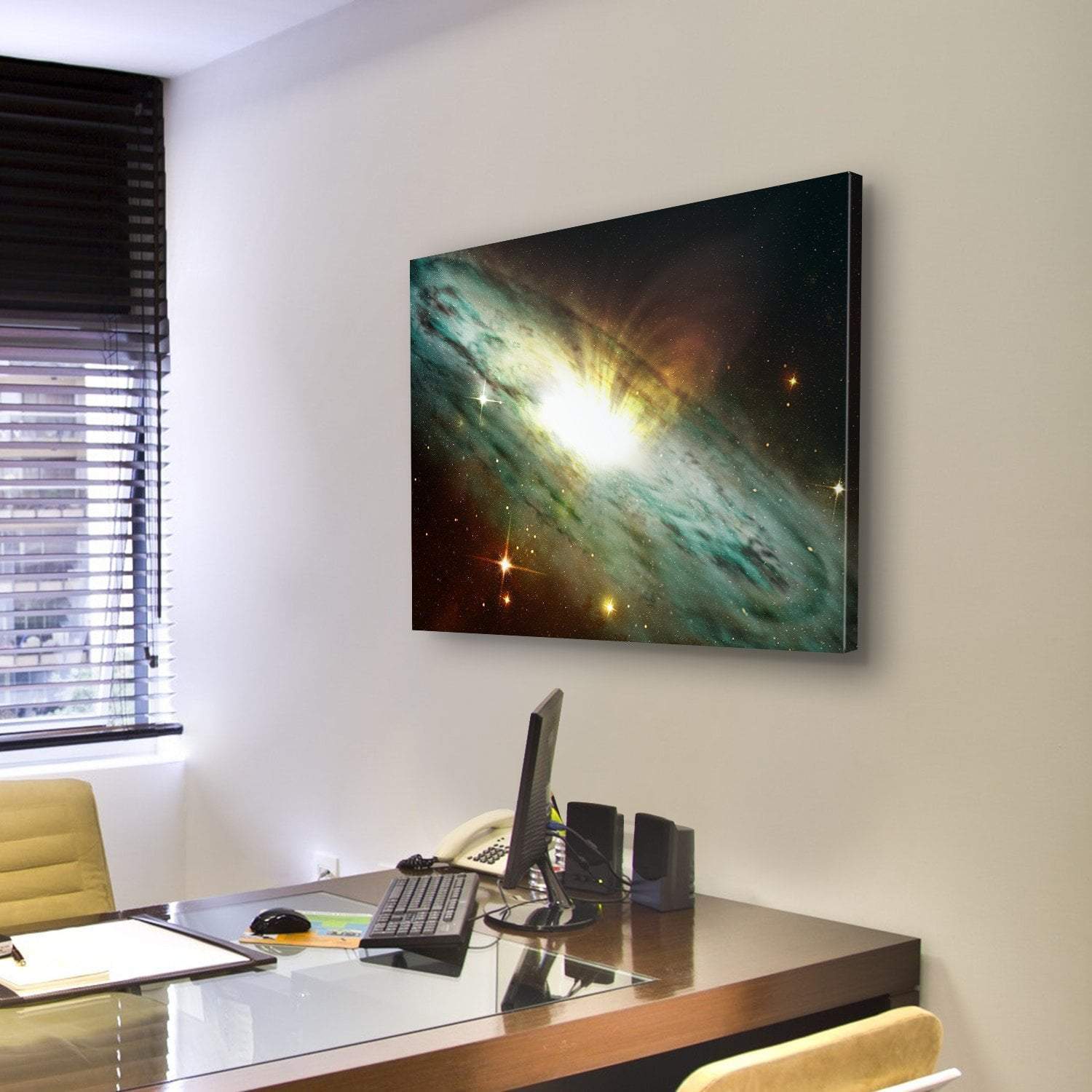 Planetary Nebula In Deep Space Canvas Wall Art-3 Horizontal-Gallery Wrap-25" x 16"-Tiaracle