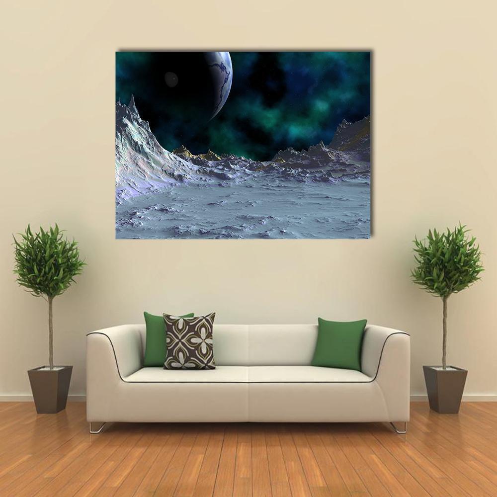 Planets Are In Deep Space Canvas Wall Art-1 Piece-Gallery Wrap-48" x 32"-Tiaracle
