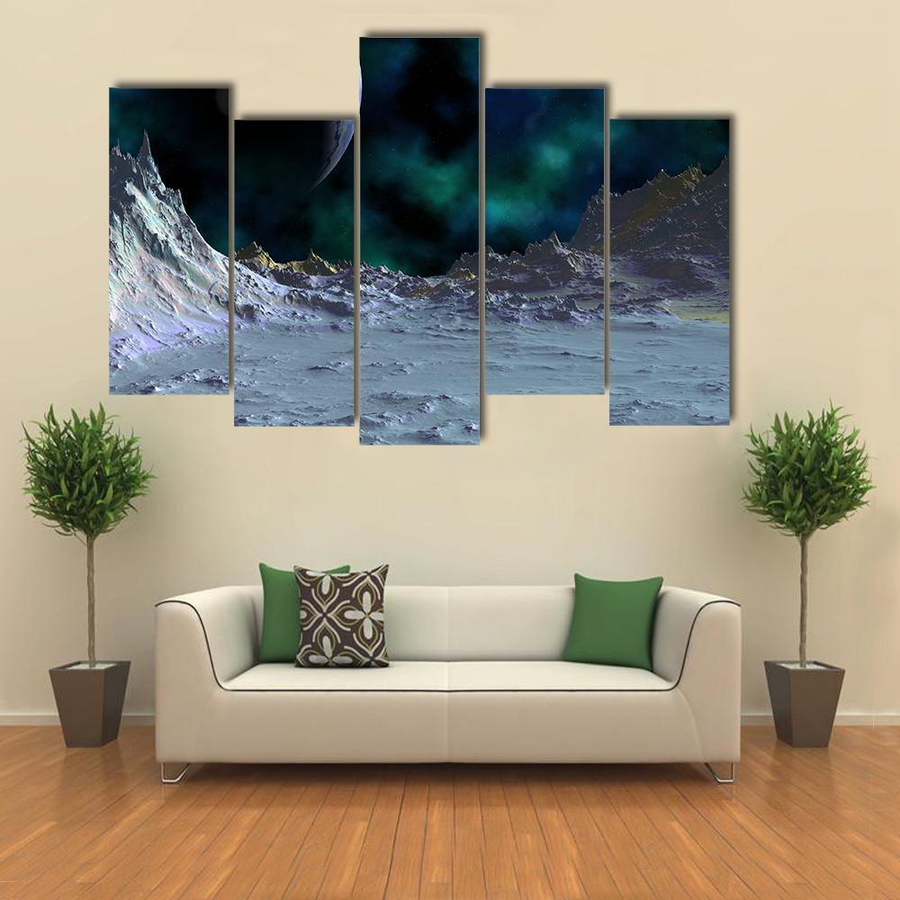 Planets Are In Deep Space Canvas Wall Art-5 Pop-Gallery Wrap-47" x 32"-Tiaracle