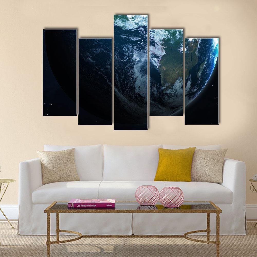 Planets Of The Solar System Canvas Wall Art-5 Pop-Gallery Wrap-32" x 21"-Tiaracle