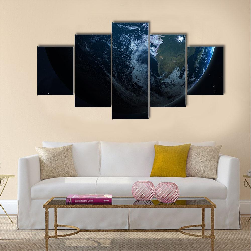 Planets Of The Solar System Canvas Wall Art-5 Star-Gallery Wrap-42" x 21"-Tiaracle