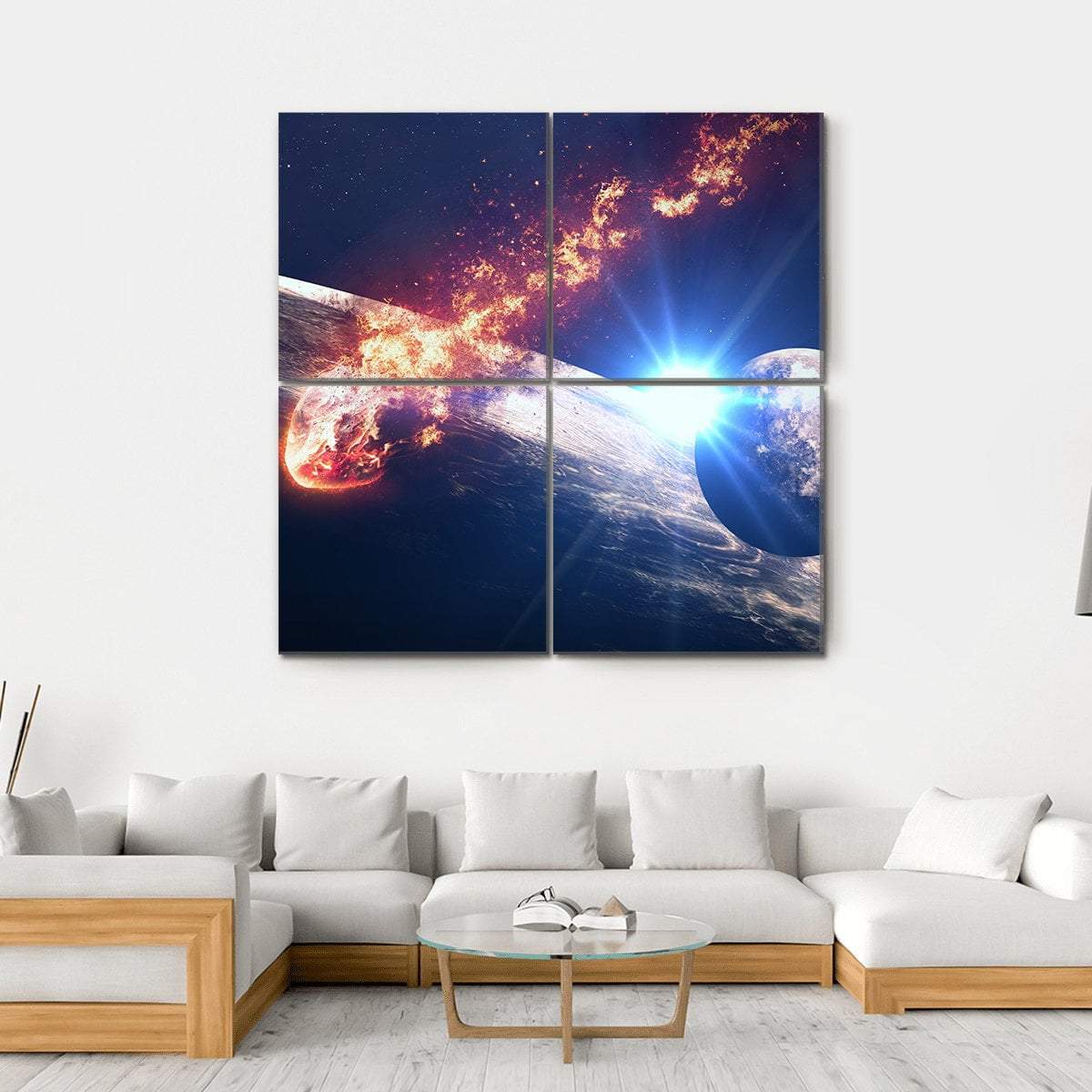 Galaxies In Outer Space Canvas Wall Art-4 Square-Gallery Wrap-17" x 17"-Tiaracle