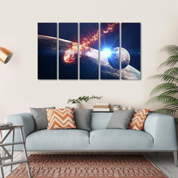 Galaxies In Outer Space Canvas Wall Art-5 Horizontal-Gallery Wrap-22" x 12"-Tiaracle