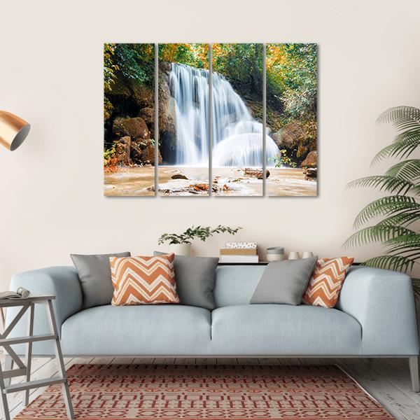 Planthong Waterfall Canvas Wall Art-4 Horizontal-Gallery Wrap-34" x 24"-Tiaracle
