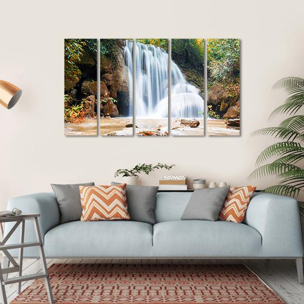 Planthong Waterfall Canvas Wall Art-5 Horizontal-Gallery Wrap-22" x 12"-Tiaracle