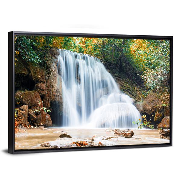 Planthong Waterfall Canvas Wall Art-3 Horizontal-Gallery Wrap-25" x 16"-Tiaracle