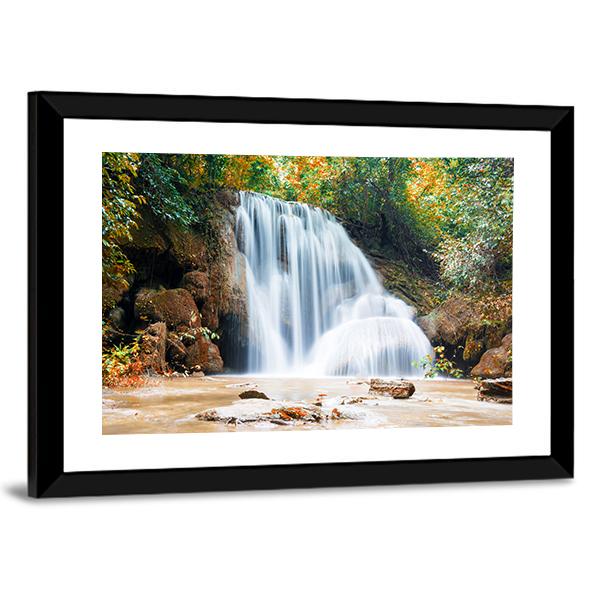 Planthong Waterfall Canvas Wall Art-3 Horizontal-Gallery Wrap-25" x 16"-Tiaracle