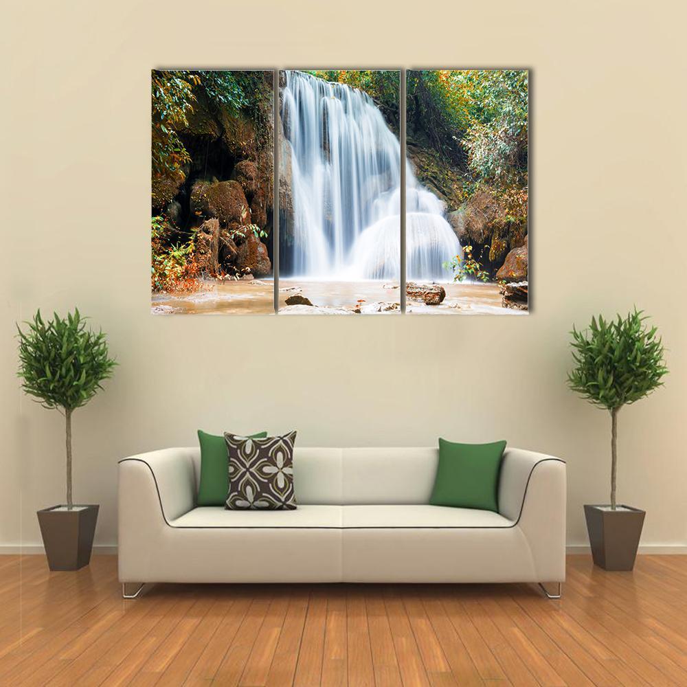 Planthong Waterfall Canvas Wall Art-3 Horizontal-Gallery Wrap-37" x 24"-Tiaracle