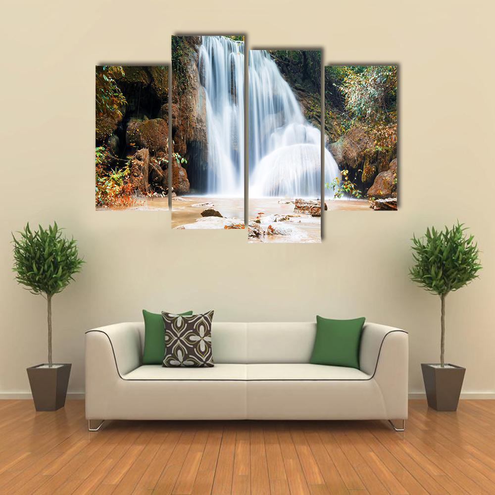 Planthong Waterfall Canvas Wall Art-4 Pop-Gallery Wrap-50" x 32"-Tiaracle