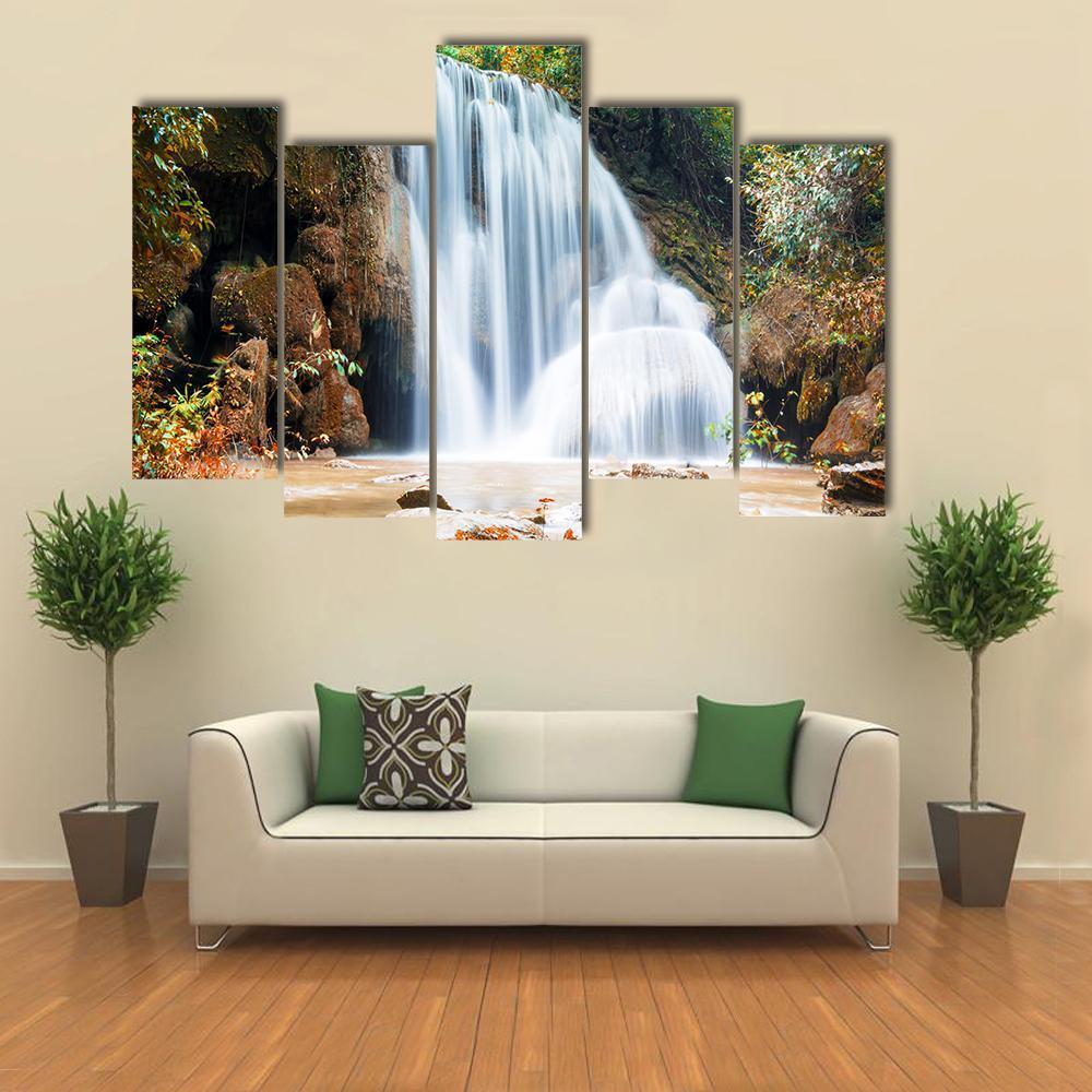 Planthong Waterfall Canvas Wall Art-5 Pop-Gallery Wrap-47" x 32"-Tiaracle