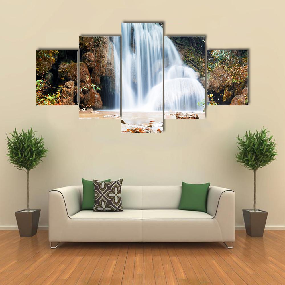Planthong Waterfall Canvas Wall Art-5 Star-Gallery Wrap-62" x 32"-Tiaracle