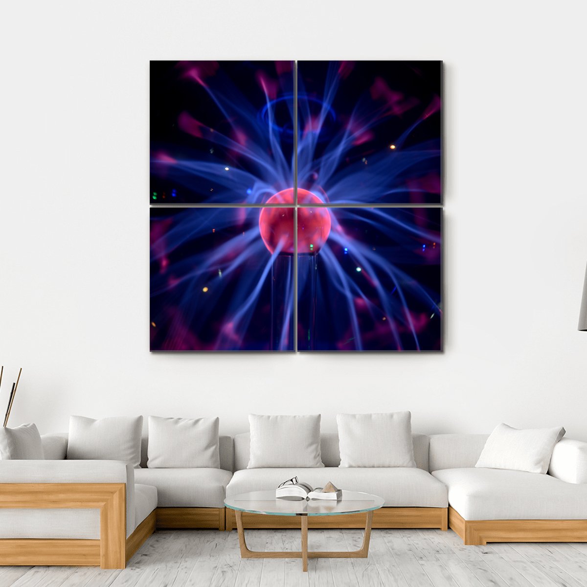 Plasma Tesla Reactor Orb Canvas Wall Art-4 Square-Gallery Wrap-17" x 17"-Tiaracle