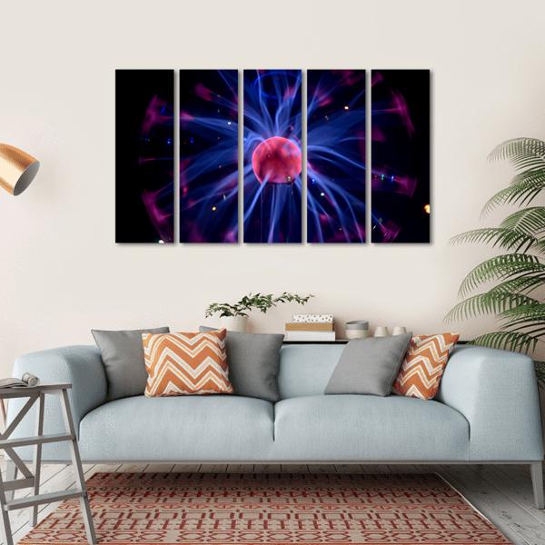 Plasma Tesla Reactor Orb Canvas Wall Art-5 Horizontal-Gallery Wrap-22" x 12"-Tiaracle