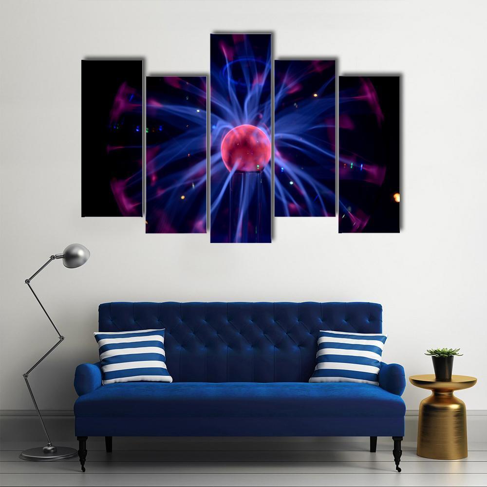 Plasma Tesla Reactor Orb Canvas Wall Art-5 Pop-Gallery Wrap-47" x 32"-Tiaracle