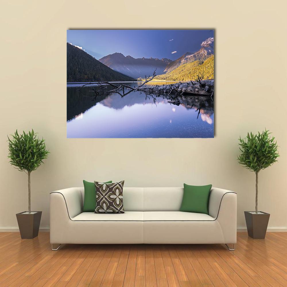 Plateau Lakes And Mountains Canvas Wall Art-1 Piece-Gallery Wrap-48" x 32"-Tiaracle