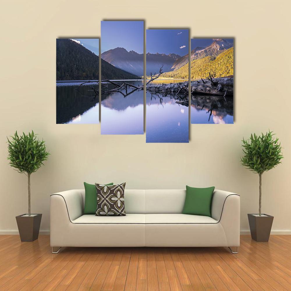 Plateau Lakes And Mountains Canvas Wall Art-4 Pop-Gallery Wrap-50" x 32"-Tiaracle