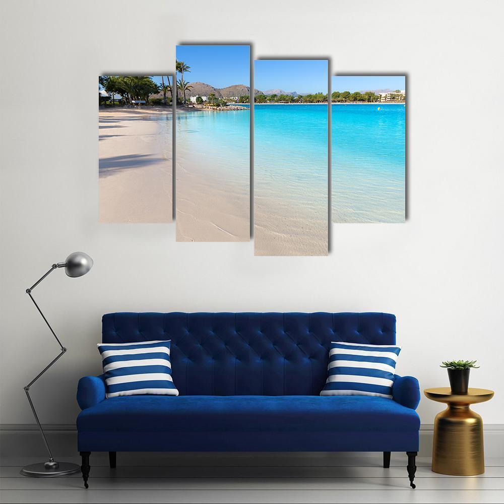 Platja De Alcudia Beach Canvas Wall Art-4 Pop-Gallery Wrap-50" x 32"-Tiaracle