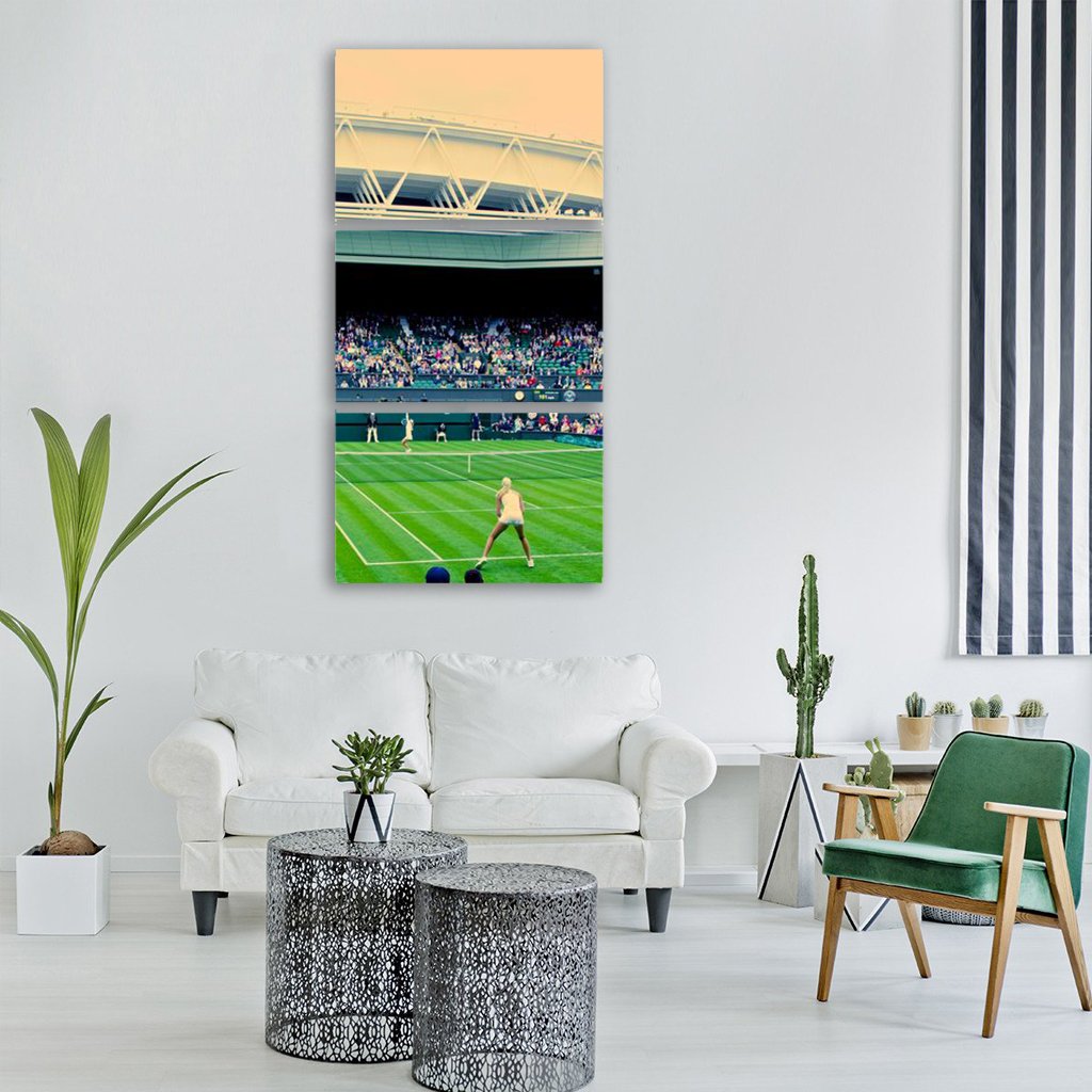 Players In Wimbledon Centre Tennis Court Vertical Canvas Wall Art-1 Vertical-Gallery Wrap-12" x 24"-Tiaracle