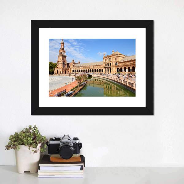 Plaza De Espana Canvas Wall Art-1 Piece-Framed Print-20" x 16"-Tiaracle