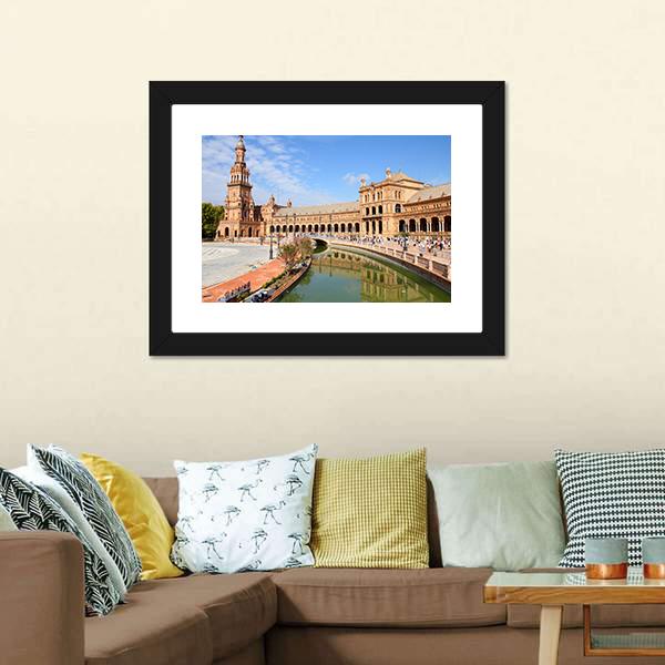Plaza De Espana Canvas Wall Art-3 Horizontal-Gallery Wrap-25" x 16"-Tiaracle
