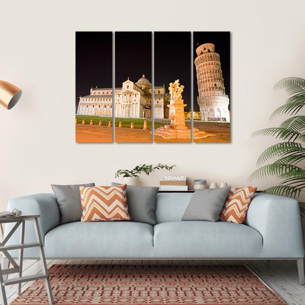 Plaza In Pisa Italy Canvas Wall Art-4 Horizontal-Gallery Wrap-34" x 24"-Tiaracle