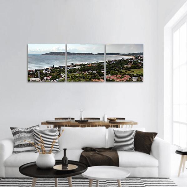 Plettenberg Sea Bay In South Africa Panoramic Canvas Wall Art-3 Piece-25" x 08"-Tiaracle