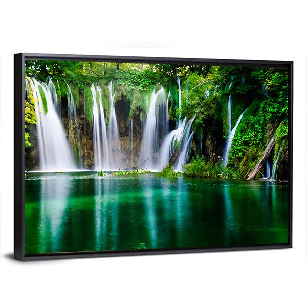 Plitvice Lake National Park In Croatia Canvas Wall Art-3 Horizontal-Gallery Wrap-25" x 16"-Tiaracle