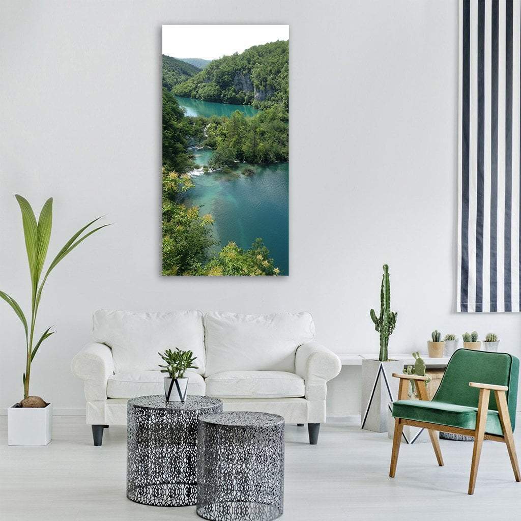 Plitvice Lake Surrounded By Forest Vertical Canvas Wall Art-3 Vertical-Gallery Wrap-12" x 25"-Tiaracle