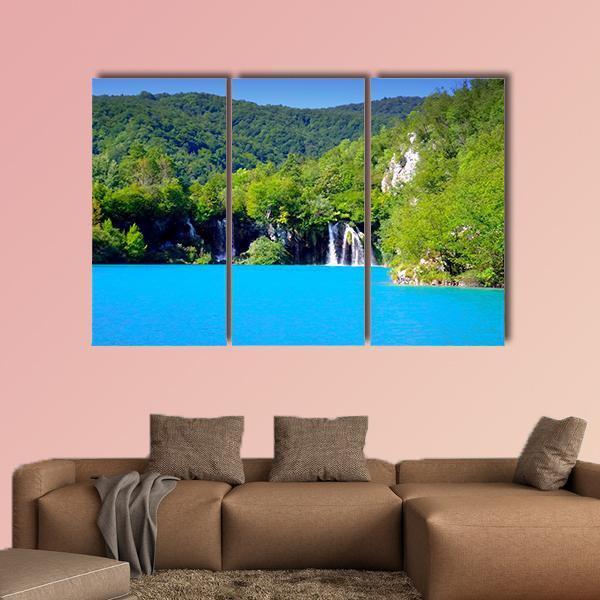 Plitvice Lakes National Park In Croatia Canvas Wall Art-3 Horizontal-Gallery Wrap-37" x 24"-Tiaracle