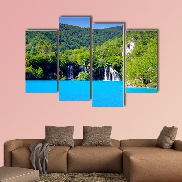 Plitvice Lakes National Park In Croatia Canvas Wall Art-4 Pop-Gallery Wrap-50" x 32"-Tiaracle