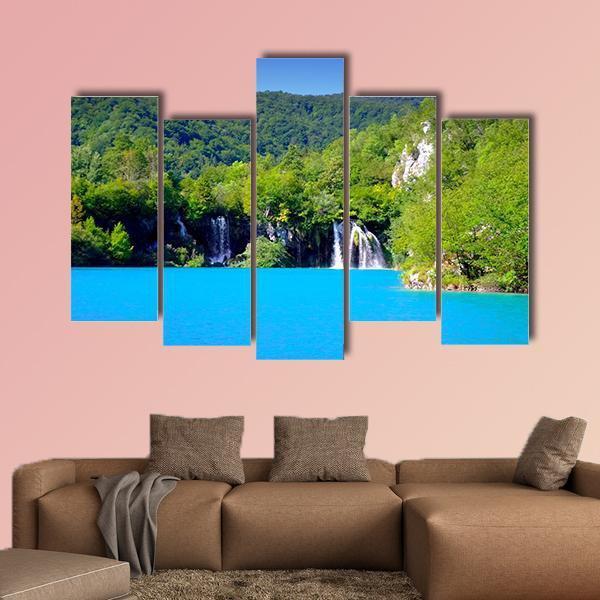Plitvice Lakes National Park In Croatia Canvas Wall Art-5 Pop-Gallery Wrap-47" x 32"-Tiaracle