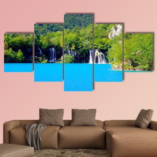 Plitvice Lakes National Park In Croatia Canvas Wall Art-5 Star-Gallery Wrap-62" x 32"-Tiaracle